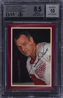 1995/96 Parkhurst "66-67 Howe Mr. Hockey" #MH5 Gordie Howe Signed Card (#008/500) – BAS NM-MT+ 8.5/Beckett 10